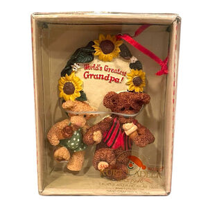 Vintage Kurt S Adler Worlds Greatest Grandpa Christmas Ornament Holly Bearies